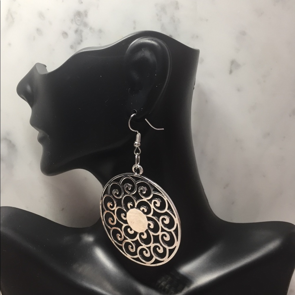 Handmade Silver statement dangling earrings